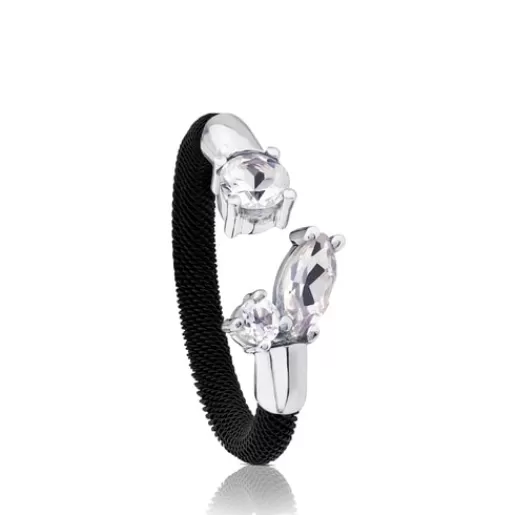 Hot Steel and White Gold with Topaz Eklat Ring 分类为空