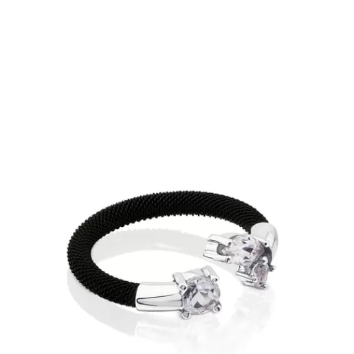 Hot Steel and White Gold with Topaz Eklat Ring 分类为空