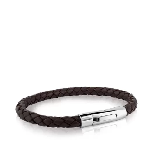 Flash Sale Steel Man Bracelet with brown leather Cord And Thread Bracelets