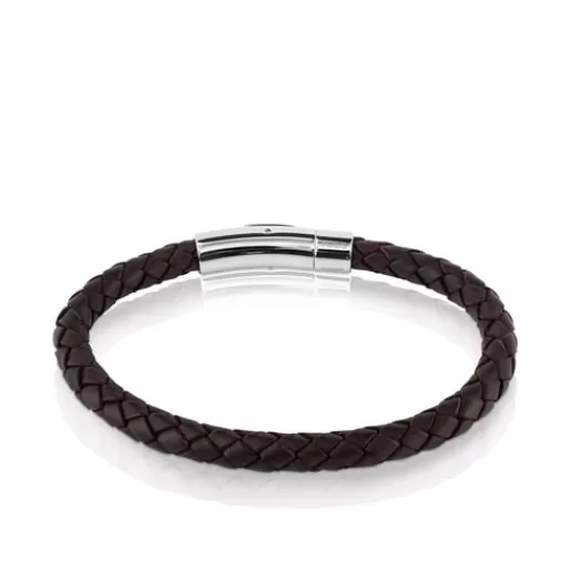 Flash Sale Steel Man Bracelet with brown leather Cord And Thread Bracelets