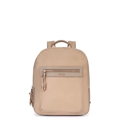 Fashion Taupe colored Canvas Brunock Chain Backpack Backpacks & Luggage