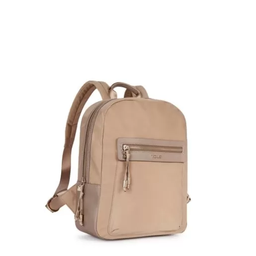Fashion Taupe colored Canvas Brunock Chain Backpack Backpacks & Luggage