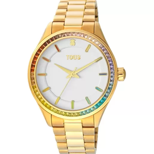 Online Tender Shine Analogue watch with gold IP strap For Her | Analog Watches