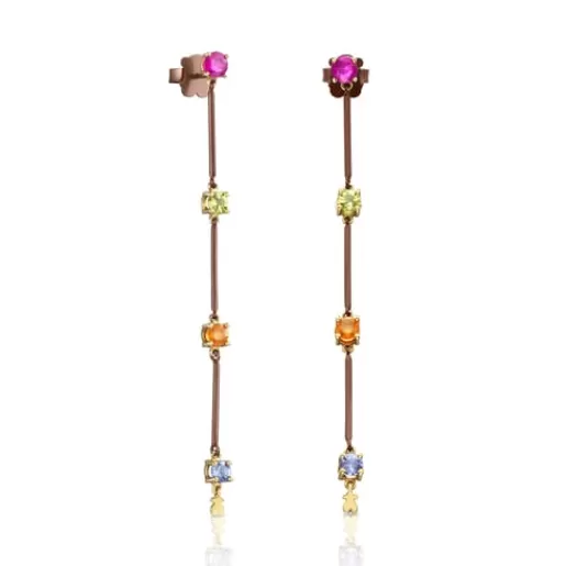 Best Titanium and Gold Mix Titanio Earrings with Gemstones Gold Earrings