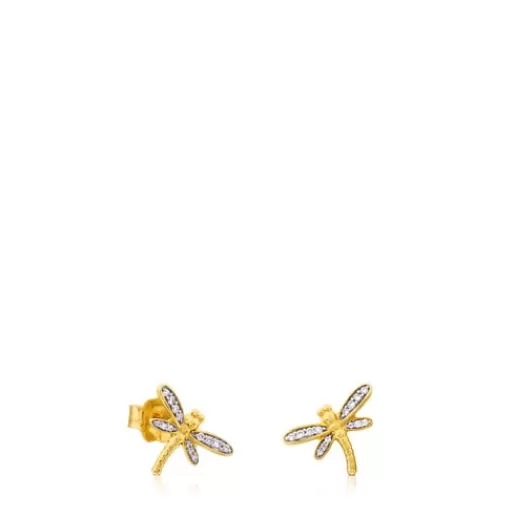 Store Bera Earrings in Gold with Diamonds. Gold Earrings | Small Earrings