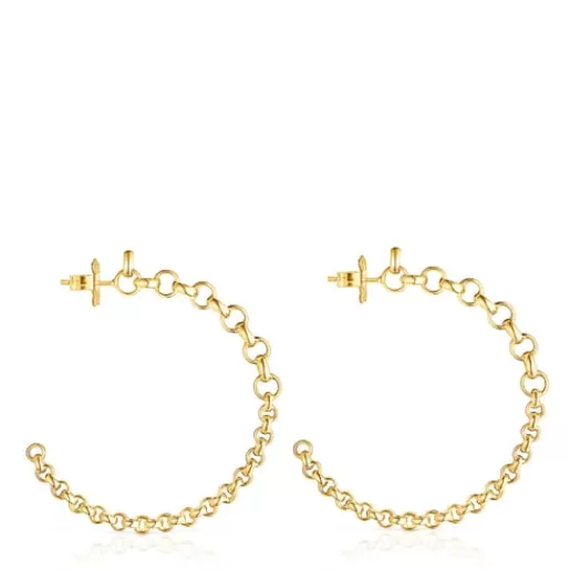 Shop Calin Hoop earrings with rings Silver Earrings | Hoop Earrings