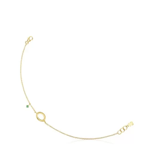 Flash Sale Hav bracelet in gold with circle and tsavorite gems Gold Bracelets | Chain Bracelets
