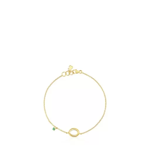 Flash Sale Hav bracelet in gold with circle and tsavorite gems Gold Bracelets | Chain Bracelets