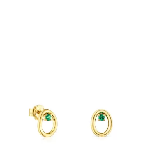 Clearance Hav earrings in gold with tsavorite gems Gold Earrings | Small Earrings