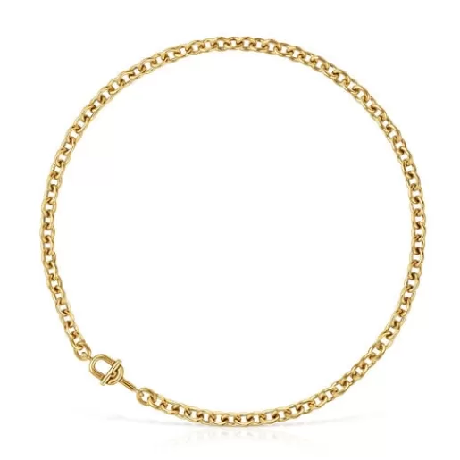 Flash Sale MANIFESTO chain choker with 18 kt gold plating over silver Silver Necklaces | Chokers
