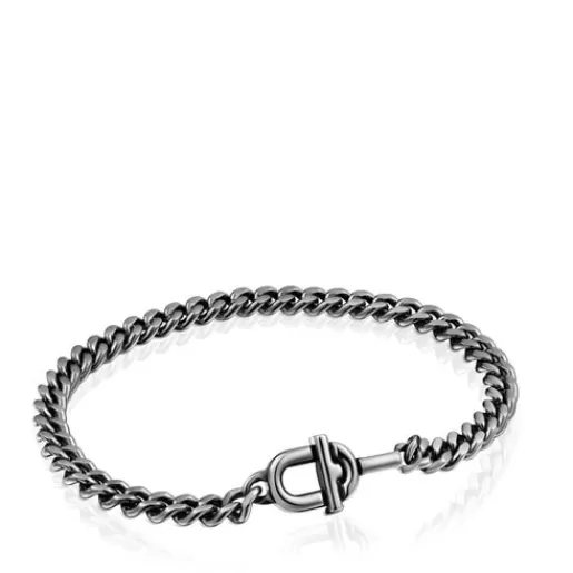 Clearance MANIFESTO 19 cm dark silver curb chain Bracelet Silver Bracelets | Chain Bracelets