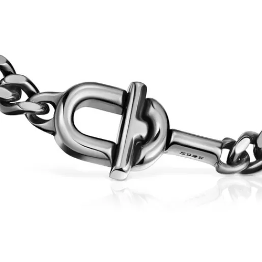 Clearance MANIFESTO 19 cm dark silver curb chain Bracelet Silver Bracelets | Chain Bracelets