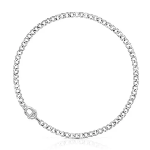 Best Sale MANIFESTO curbed Chain in silver Silver Necklaces