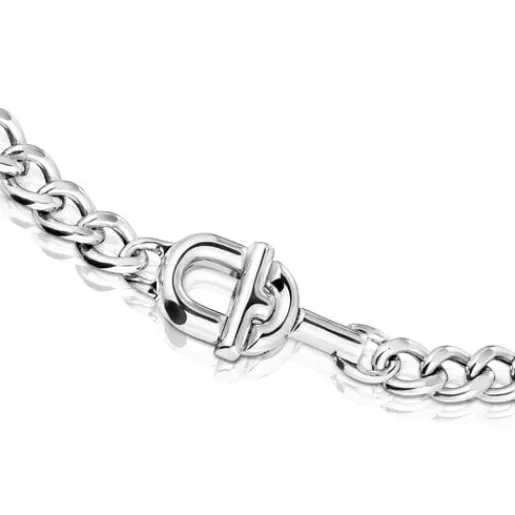 Best Sale MANIFESTO curbed Chain in silver Silver Necklaces