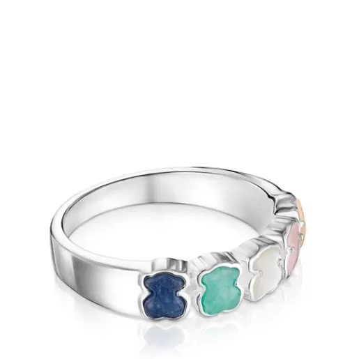 Best Mini Color Ring in Silver with Gemstones 0,5cm. Silver Rings | Small Rings