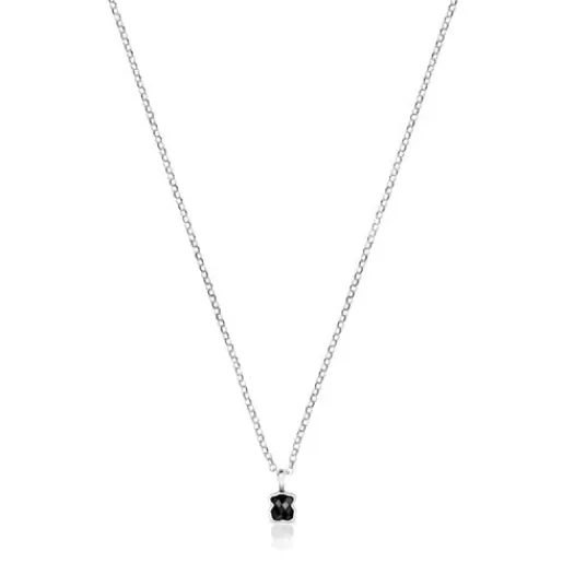 Clearance Mini Onix Necklace in Silver with Onyx 0,4cm. Silver Necklaces | Short Necklaces