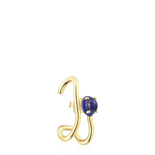 Best Vibrant Colors Earcuff with lapis lazuli and colored enamel Silver Earrings | Individual Earrings