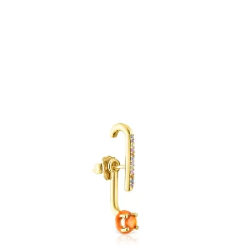 Cheap Vibrant Colors Earring with carnelian and enamel details Silver Earrings | Individual Earrings