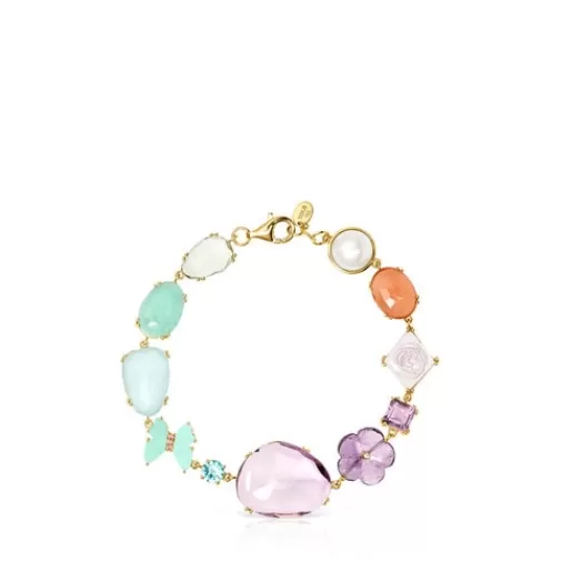 Clearance Vita Bracelet in Gold with Pealrs and Gemstones Gold Bracelets | Pearl Bracelets