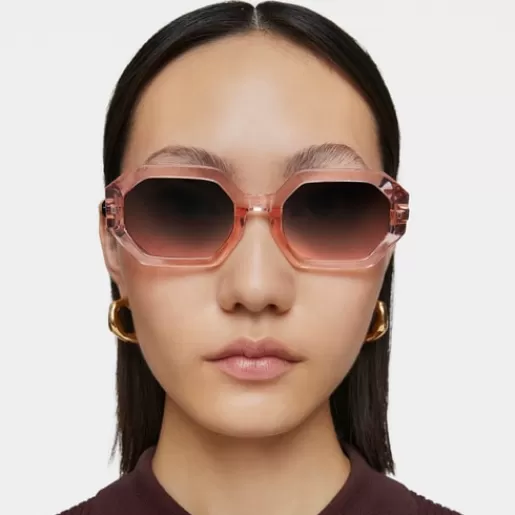 Cheap Transparent pink Sunglasses Geometric Sunglasses