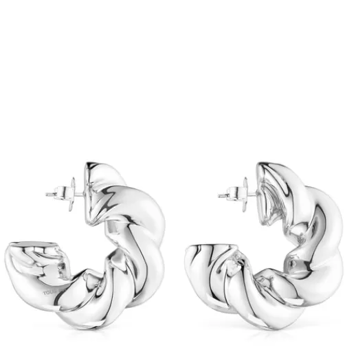 Hot Twisted Hoop Earrings Silver Earrings | Hoop Earrings