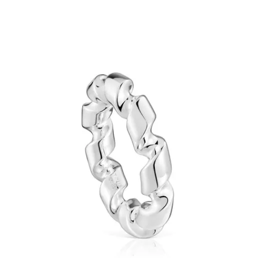 Outlet Twisted large silver spiral Ring Silver Rings