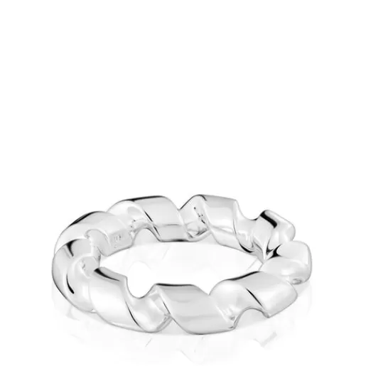 Outlet Twisted large silver spiral Ring Silver Rings