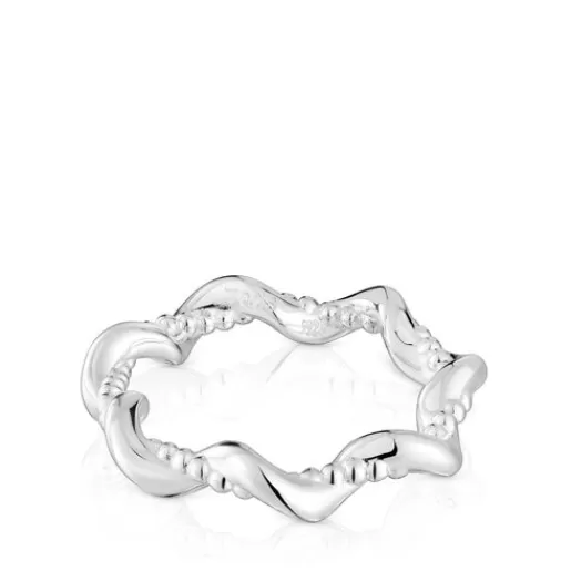 Best Sale Twisted medium silver Ring with charms Silver Rings