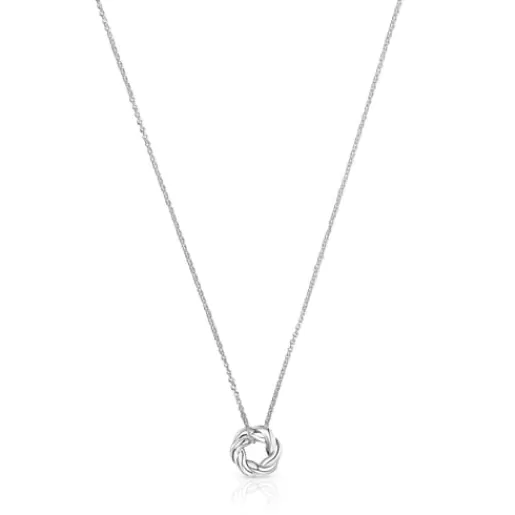 Hot Twisted Necklace with donut Silver Pendants | Short Necklaces