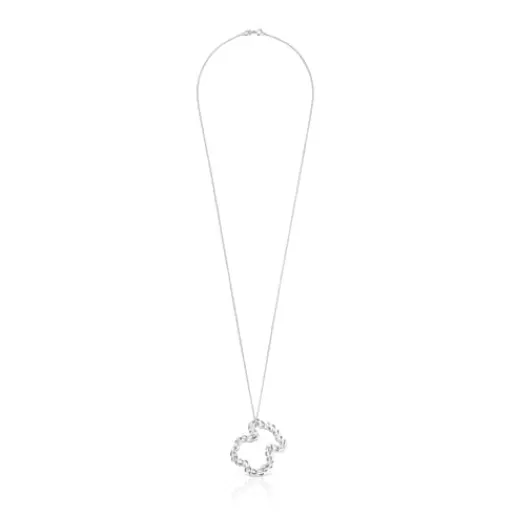 Online Twisted Necklace with XL bear motif Silver Pendants | Long Necklaces