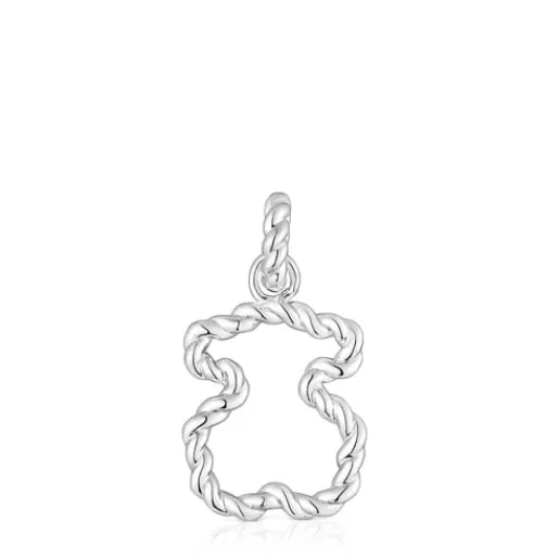 Fashion Twisted Pendant with bear silhouette Silver Pendants | Medium Pendants