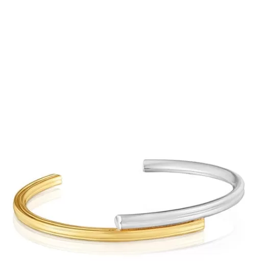 New Two-tone Bangle with bear and heart motifs 1950 Silver Bracelets | Bangle Bracelets