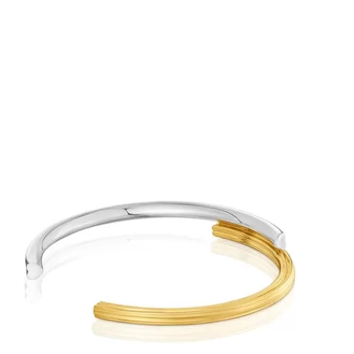 New Two-tone Bangle with bear and heart motifs 1950 Silver Bracelets | Bangle Bracelets