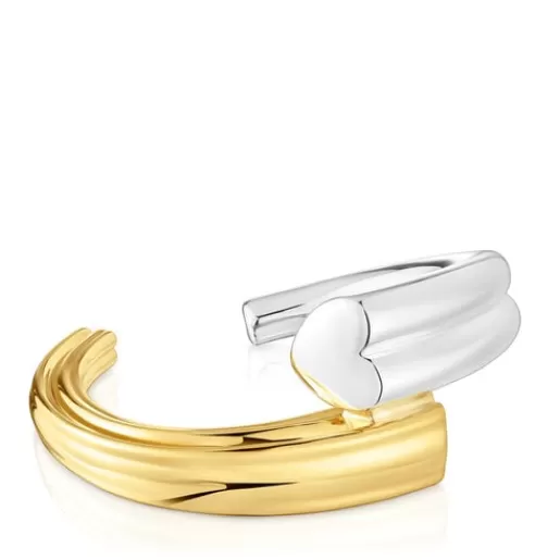 Shop Two-tone Bangle with bear motif 1950 Silver Bracelets | Bangle Bracelets