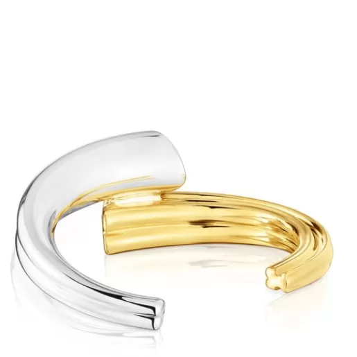 Shop Two-tone Bangle with bear motif 1950 Silver Bracelets | Bangle Bracelets