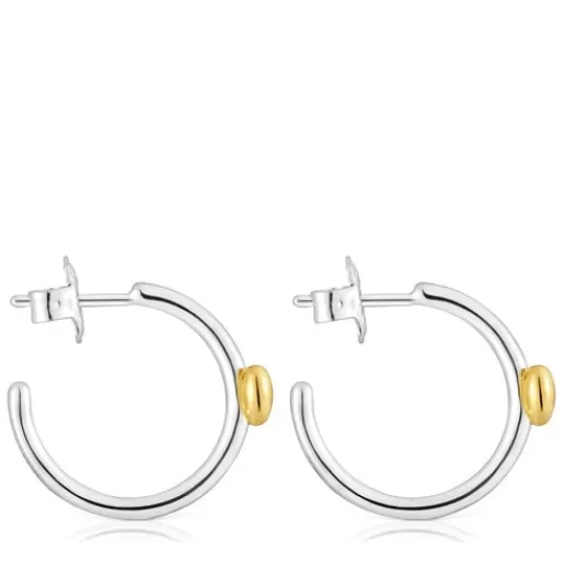 Sale Two-tone heart Hoop earrings My Other Half Silver Earrings | Hoop Earrings