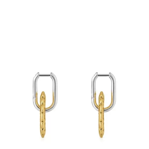 Outlet Two-tone hoop earrings Miranda Silver Earrings | Hoop Earrings