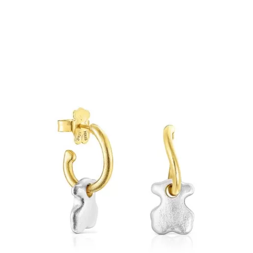 Hot Two-tone Luah bear Earrings Silver Earrings