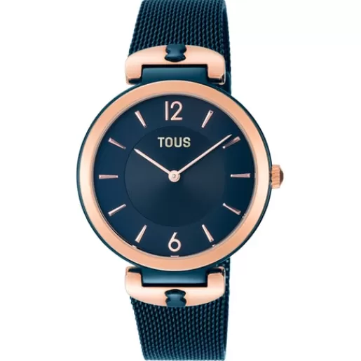 Fashion Two-tone rose and blue /IP S-Mesh Watch For Her | Analog Watches