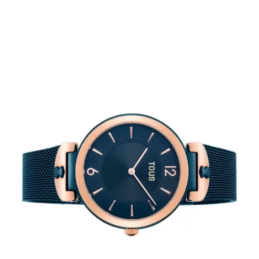 Fashion Two-tone rose and blue /IP S-Mesh Watch For Her | Analog Watches