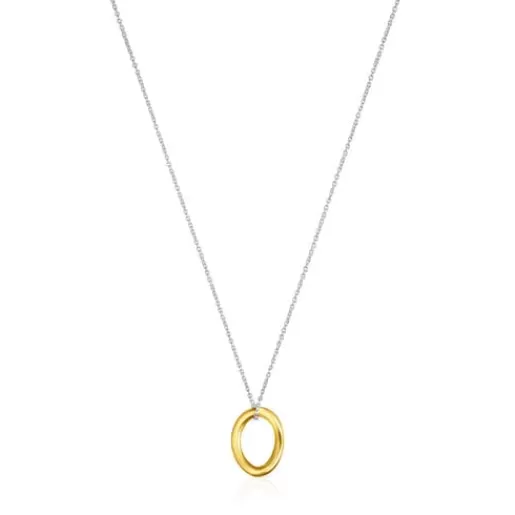 New Two-tone silver vermeil Hav Necklace with ring Silver Necklaces | Short Necklaces