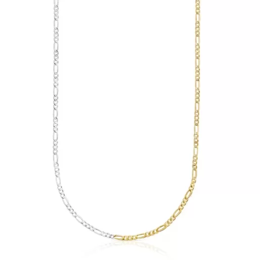 Outlet Two-tone Basics Necklace with curb chain Silver Necklaces | Chokers