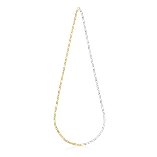 Outlet Two-tone Basics Necklace with curb chain Silver Necklaces | Chokers