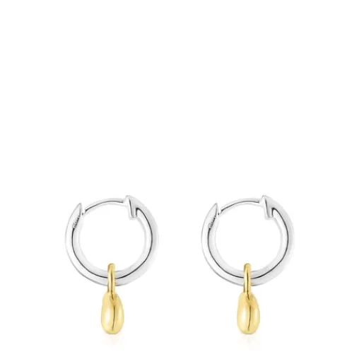 Outlet Two-tone Joy Bits hoop earrings with pendant Silver Earrings | Hoop Earrings