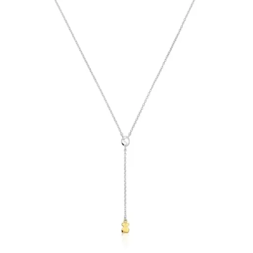 Outlet Two-tone Joy Bits necklace with bear Silver Necklaces | Short Necklaces