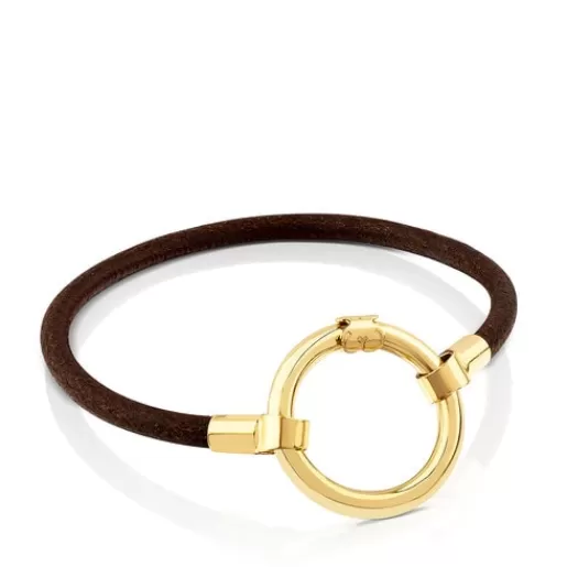 Fashion Vermeil Silver and Leather Hold Bracelet Silver Bracelets | Cord And Thread Bracelets