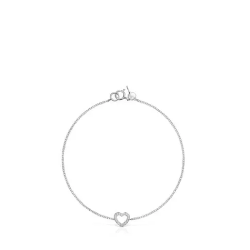 Best Sale White Gold Les Classiques heart Bracelet with Diamonds Gold Bracelets | Chain Bracelets