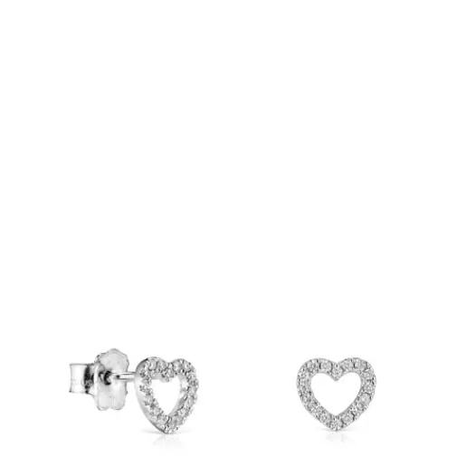 Best Sale White Gold Les Classiques heart Earrings with Diamonds Gold Earrings | Small Earrings