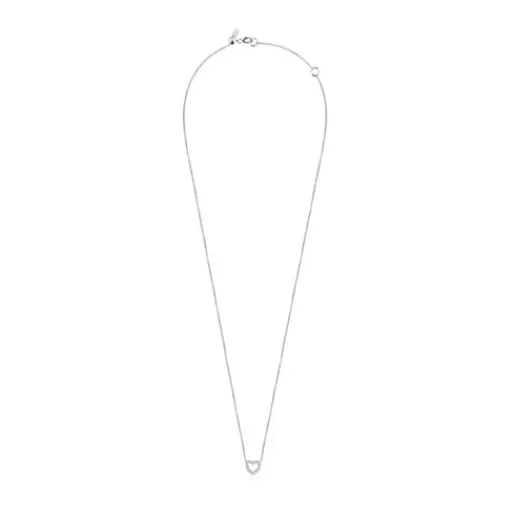 Outlet White Gold Les Classiques heart Necklace with Diamonds Gold Necklaces | Short Necklaces