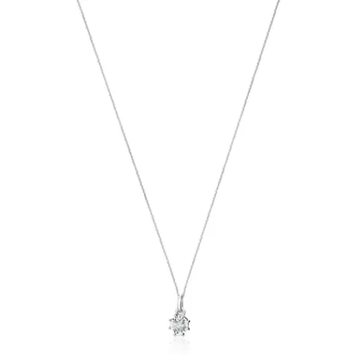 Clearance White gold Les Classiques Necklace with medium Diamond rosette Gold Necklaces | Short Necklaces